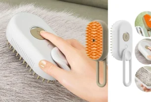 Escova A Vapor Para Gatos Cães 3 Em 1 Funciona Mesmo?