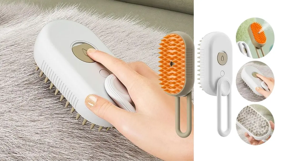 Escova A Vapor Para Gatos Cães 3 Em 1 Funciona Mesmo?