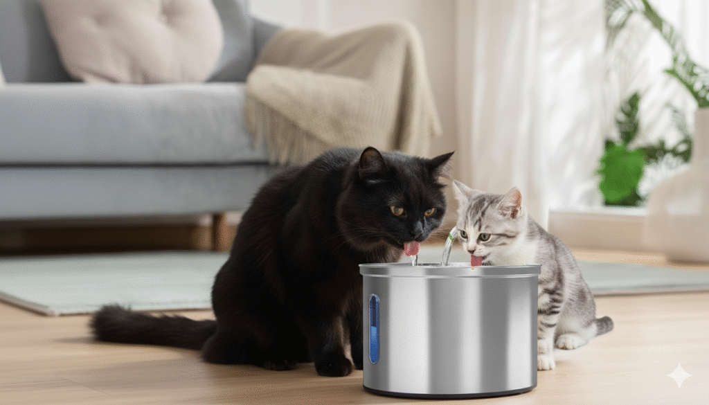 bebedouro para gatos inoxo silencioso